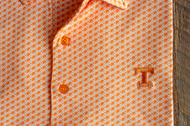 Volunteer Traditions Power T Football Polo - Orange