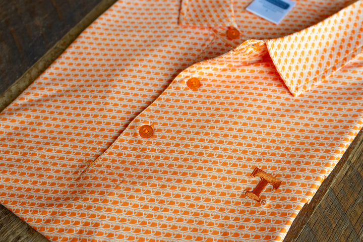 Volunteer Traditions Power T Football Polo - Orange