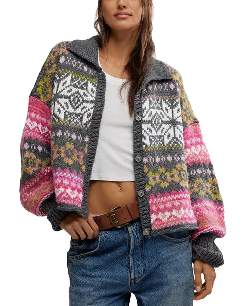 Free People Snow Drift Cardigan - Frozen Flower Combo