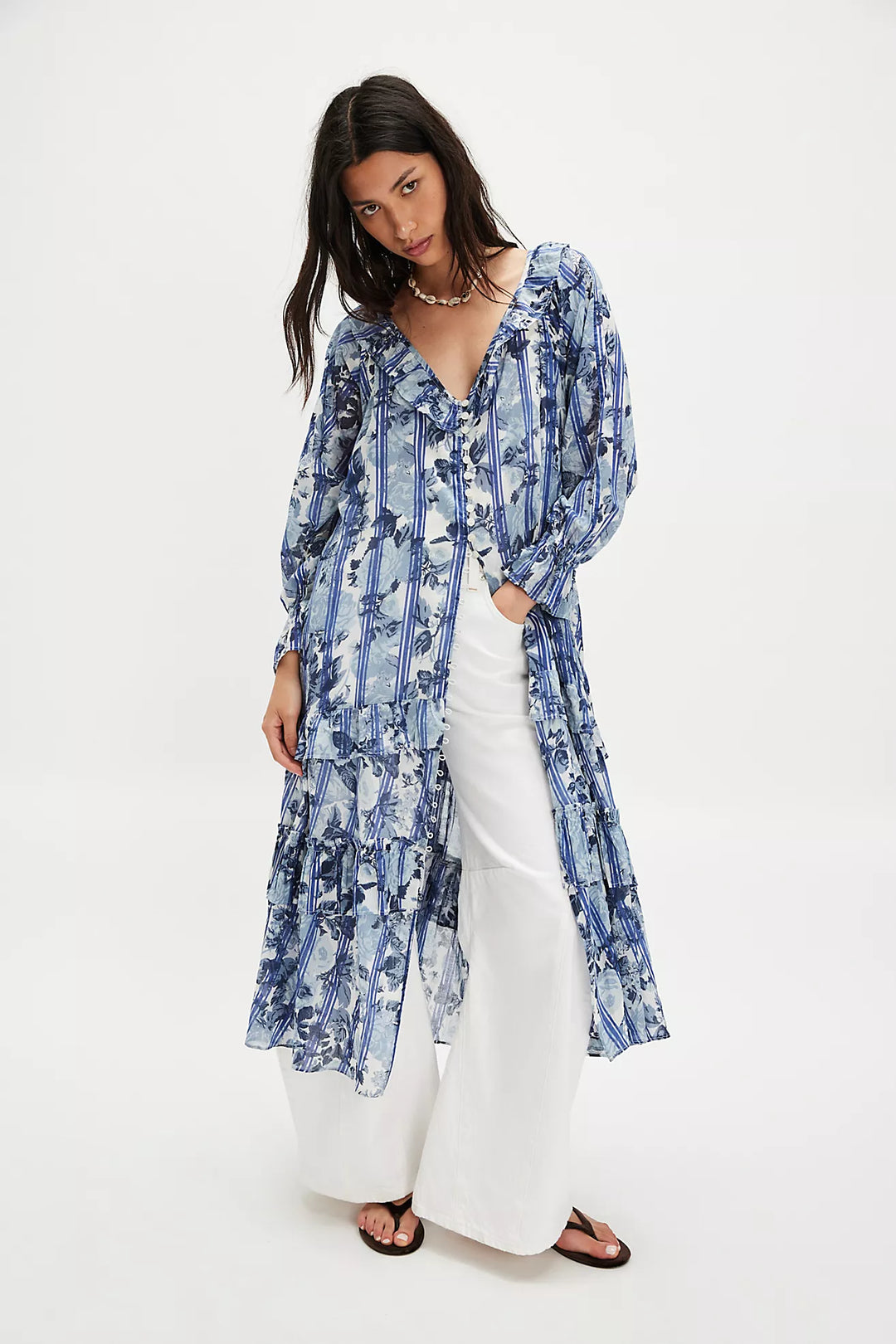 Free People Garden Wonders Maxi Dress - Blue Combo