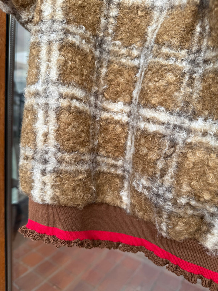 Plaid Sherpa Top