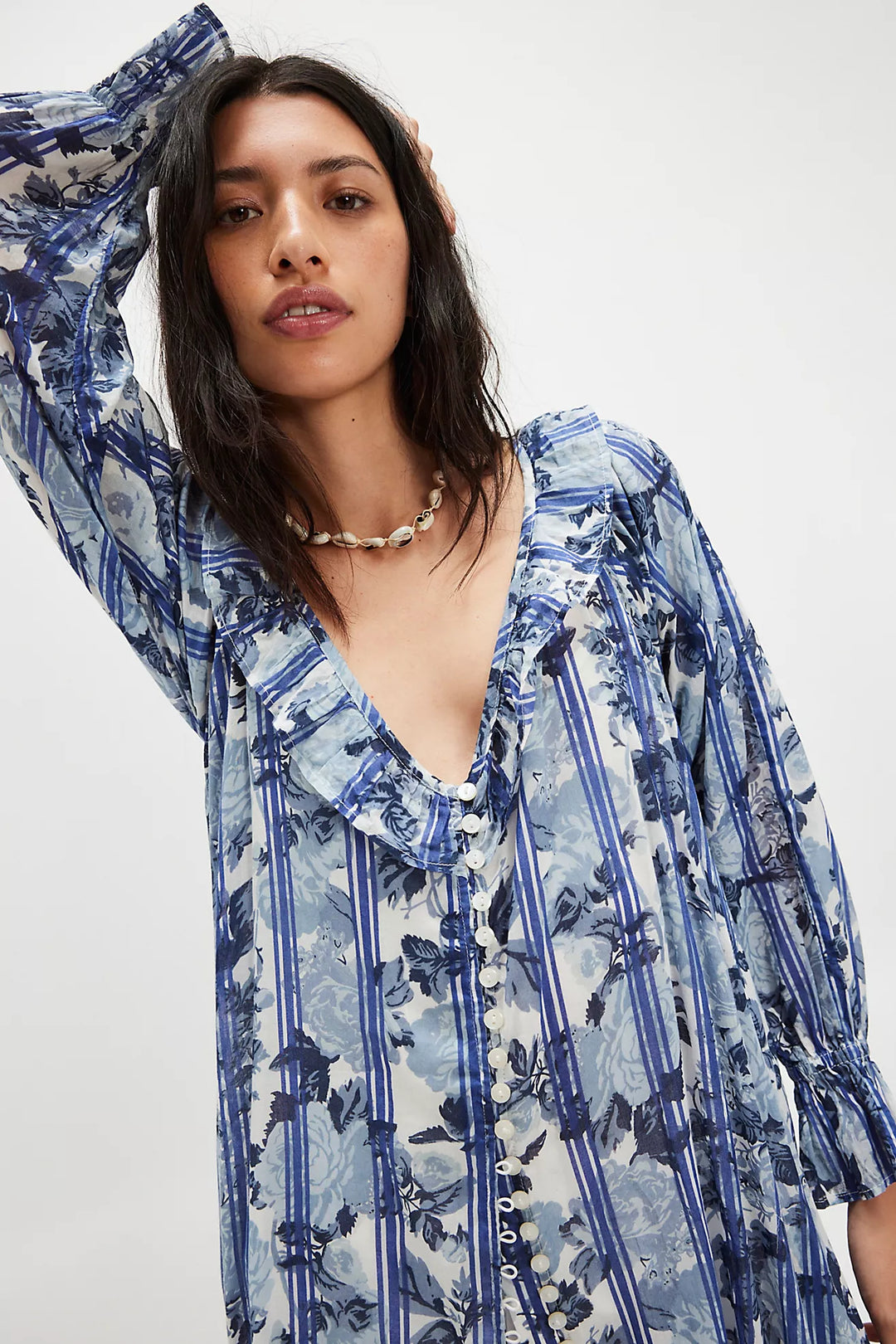 Free People Garden Wonders Maxi Dress - Blue Combo