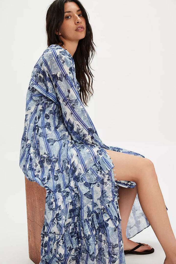 Free People Garden Wonders Maxi Dress - Blue Combo