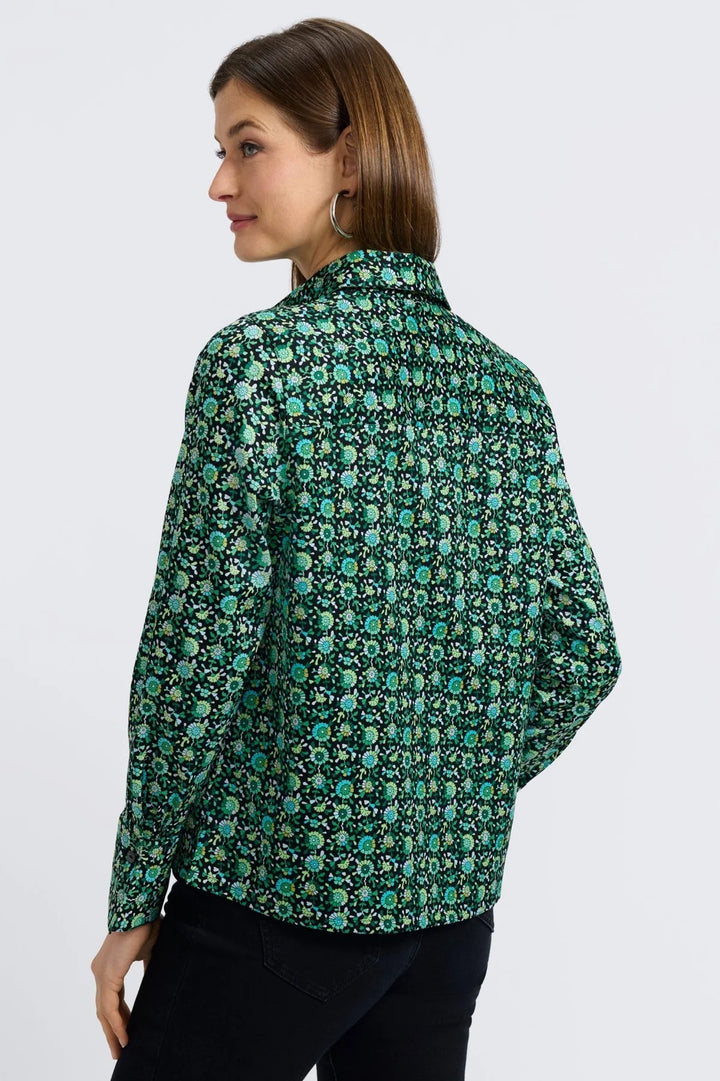 Foxcroft Bella Geo Floral Popover Shirt