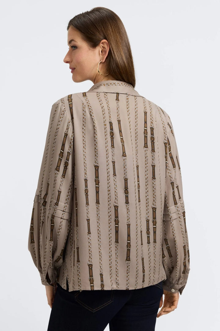 Foxcroft Frankie Chain Stripe Popover Shirt