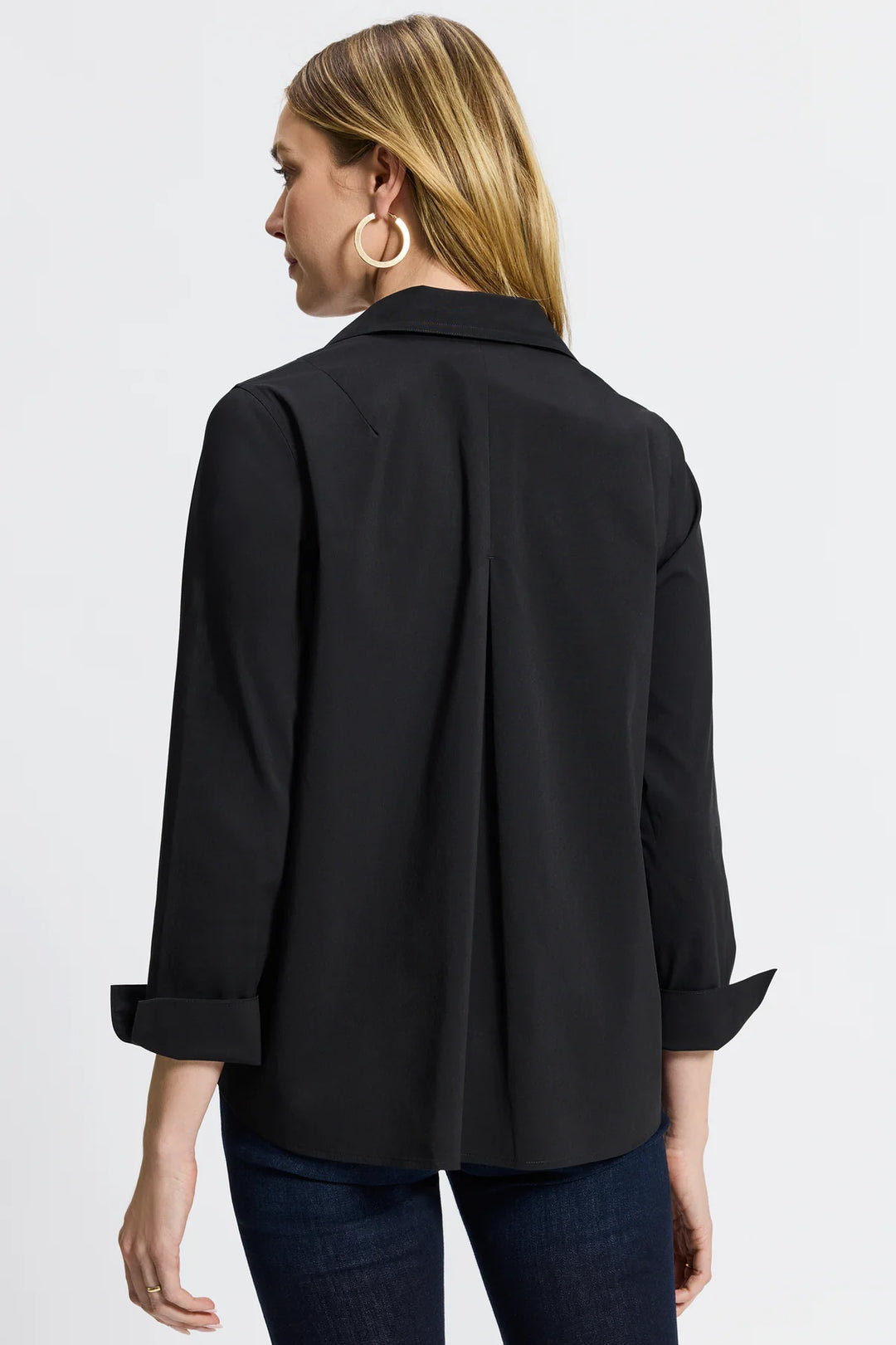 Foxcroft Agnes Popover Shirt - Black