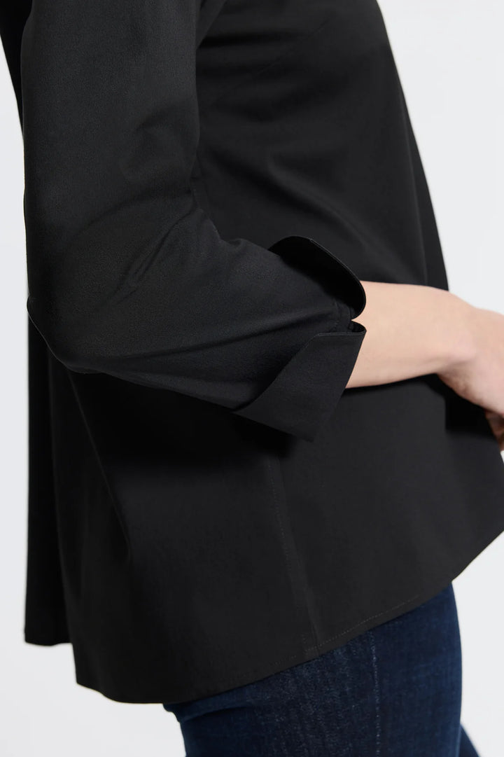 Foxcroft Agnes Popover Shirt - Black