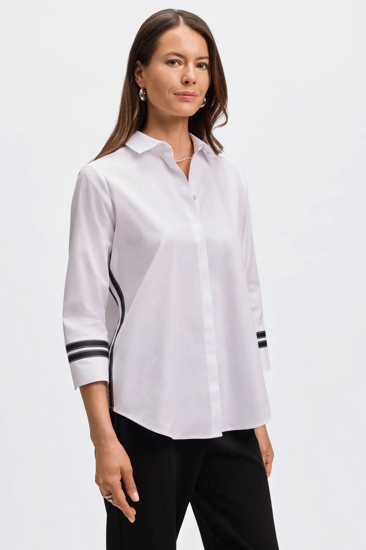 Foxcroft Brooke No Iron Pinpoint 3/4 Sleeve Shirt
