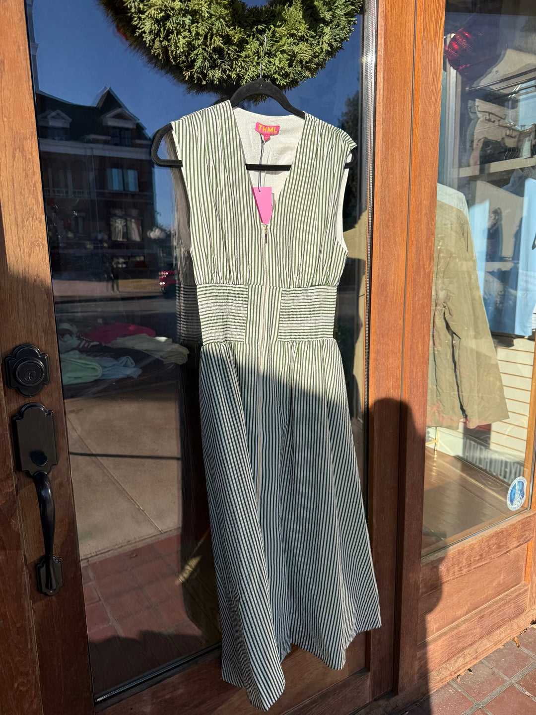 THML Green Striped Maxi Dress Bo & Company THML Green Striped Maxi Dress Bo & Company