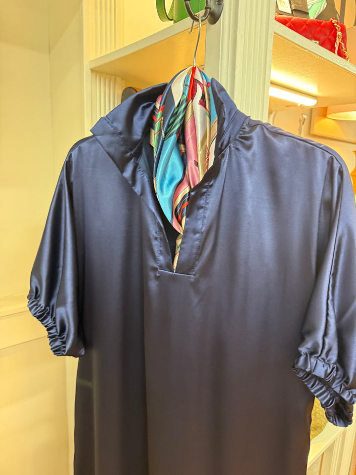 Blakely Maxi Dress- Satin Midnight Navy