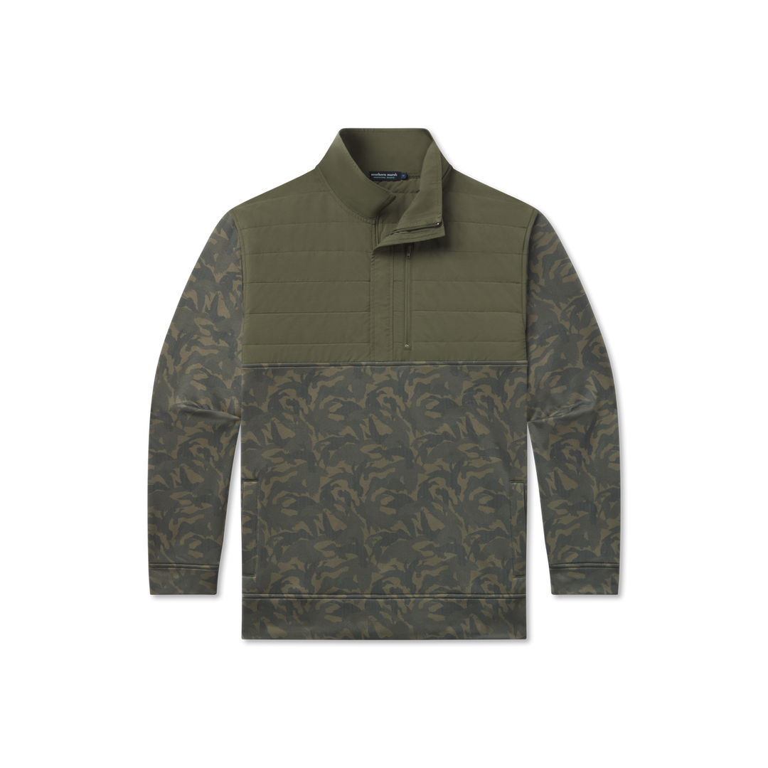 Southern Marsh Harris Stretch Pullover- Duck Camp- Dark Olive