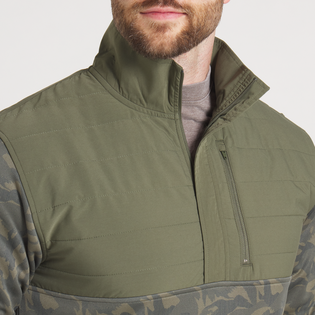 Southern Marsh Harris Stretch Pullover- Duck Camp- Dark Olive