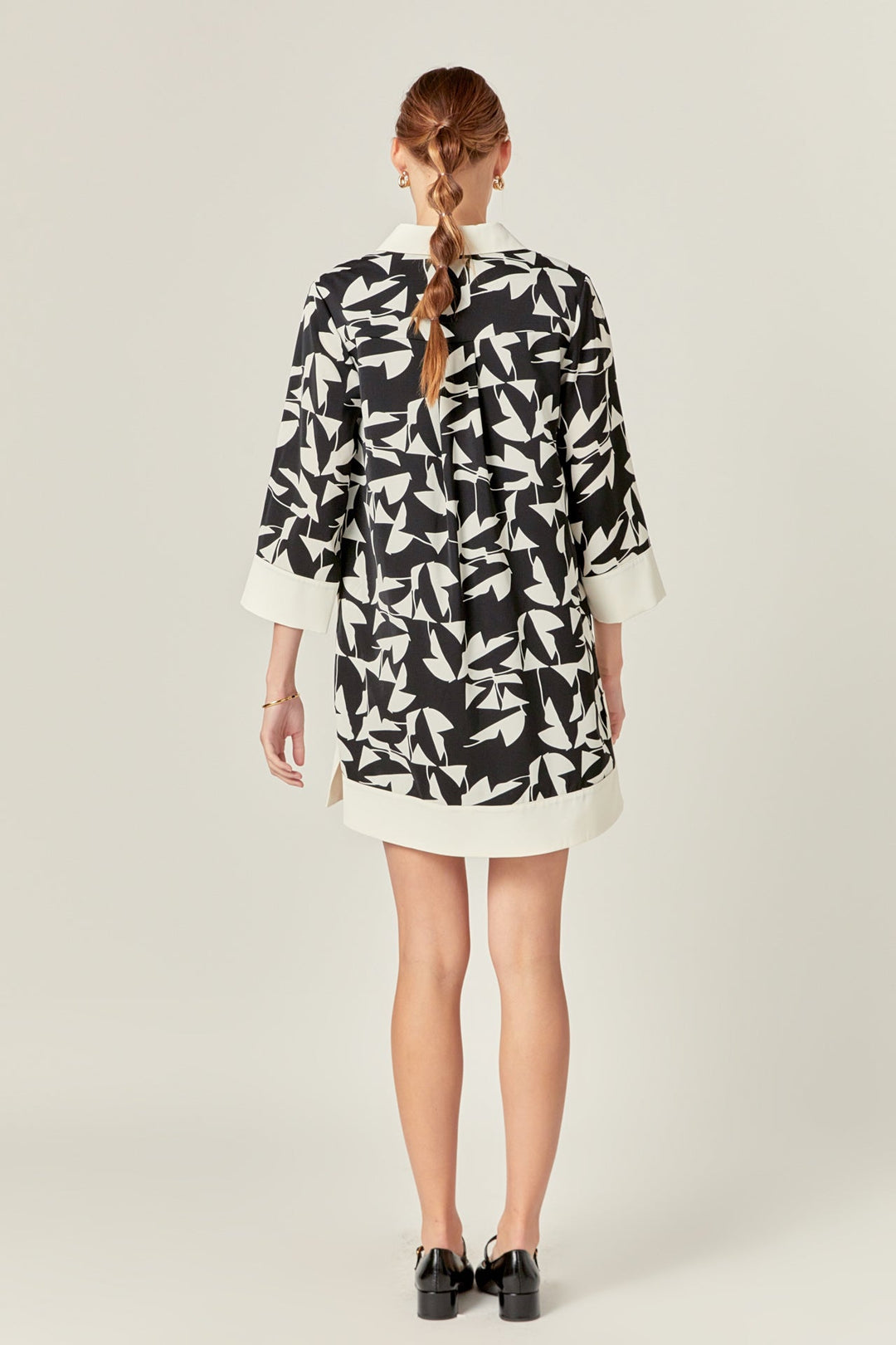 English Factory Printed Tunic Dress - Black & White