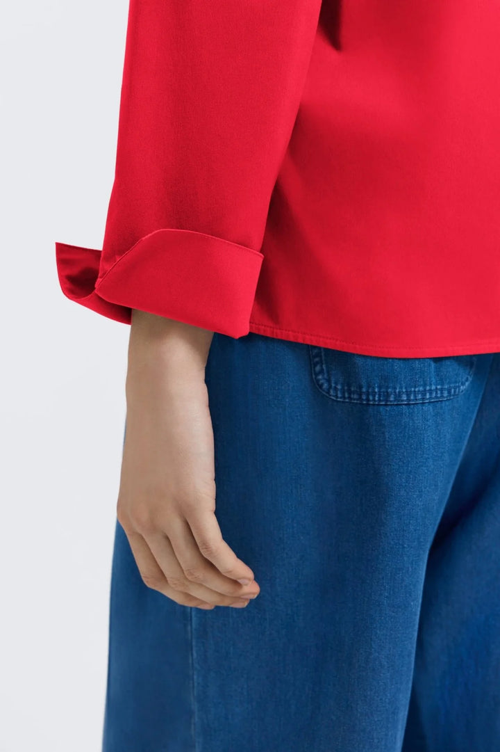 Foxcroft Tammy Popover Shirt - Simply Red