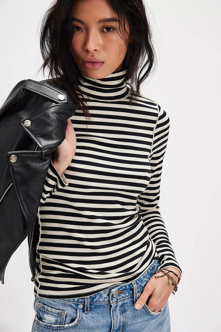 Free People Good Good Stripe Turtleneck