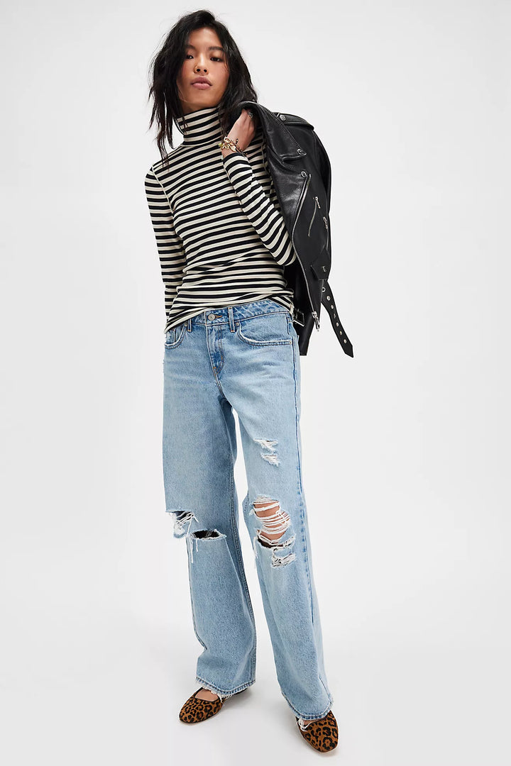 Free People Good Good Stripe Turtleneck