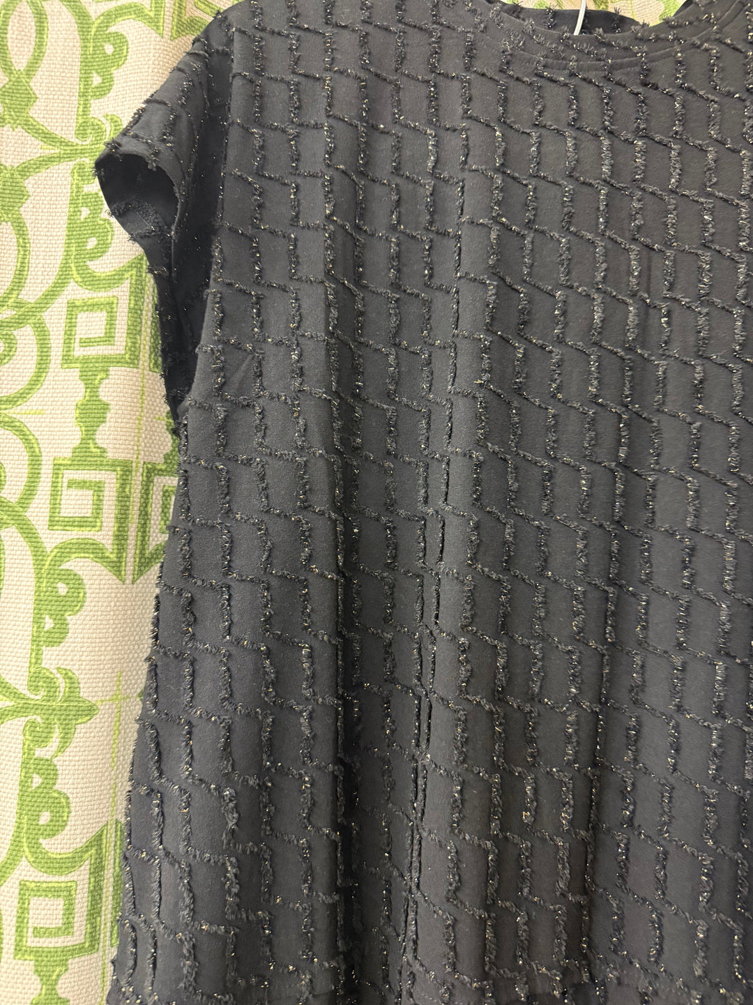 Glitter Textured Pants Set - Black