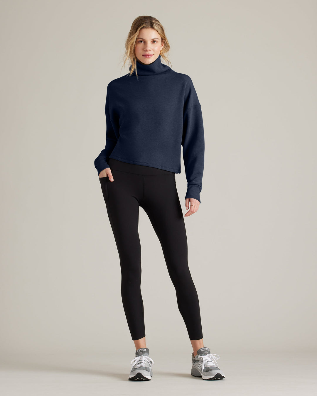 Rhone DreamGlow Mock Neck Pullover - Navy