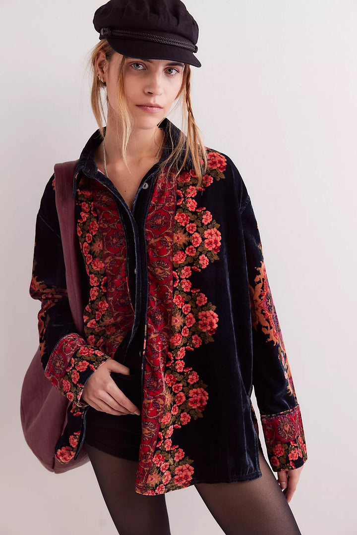 Free People One Night Velvet Top