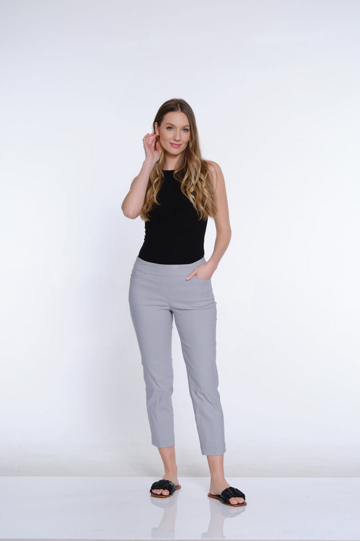 Slimsation Pull On Crop Pant with Pockets M12713- Sky Grey