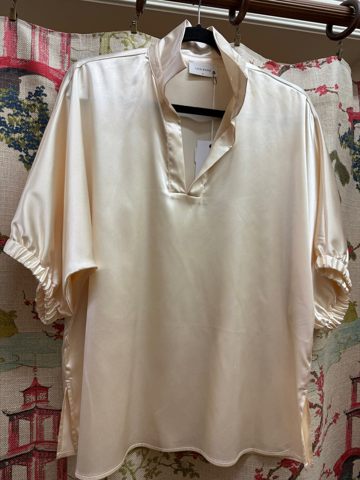 Morgan Ruffle Collar Satin Blouse