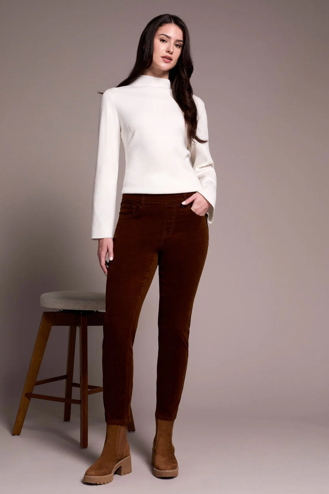 Tribal Micro Cord Audrey Slim Ankle Pants