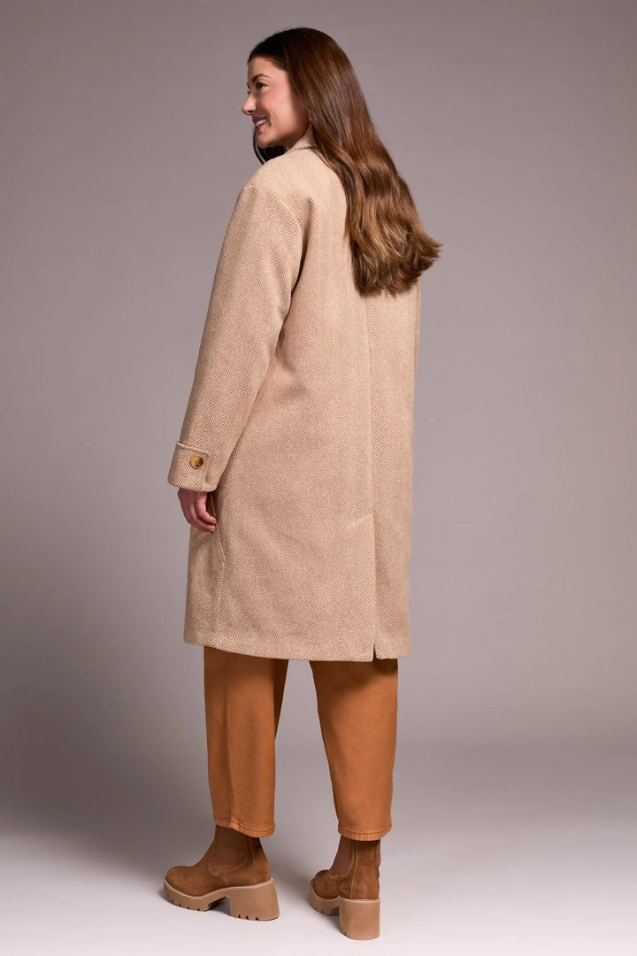 Tribal Button Front Car Coat - Biscotti