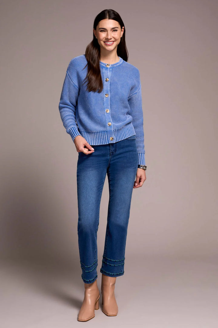 Tribal Button-Front Cardigan - Ultra Blue