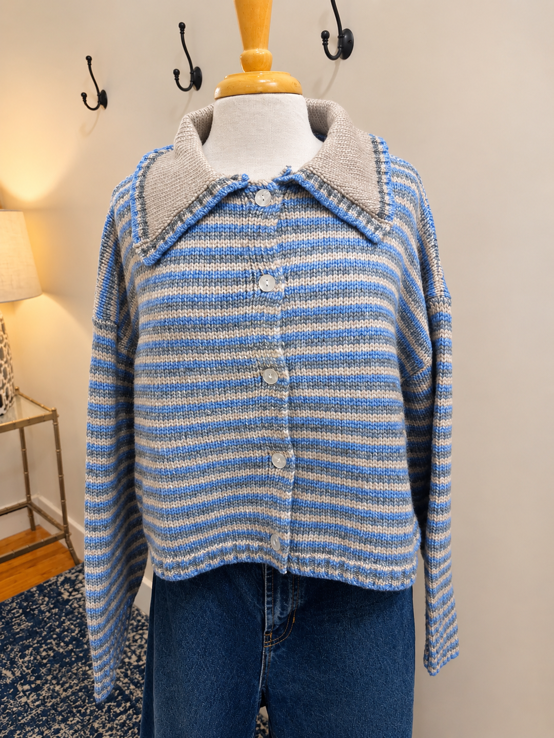 Multi Colored Collared Sweater