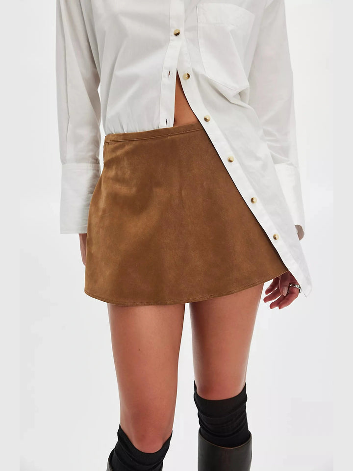 Free People Paradise Found Suede Skort