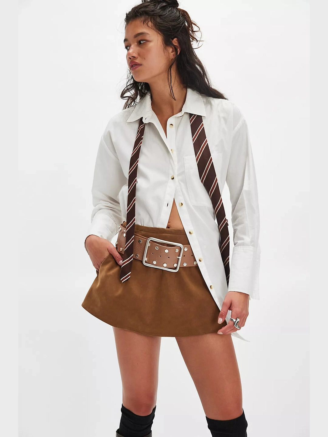 Free People Paradise Found Suede Skort