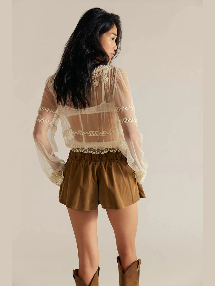 Free People Paradise Found Suede Skort
