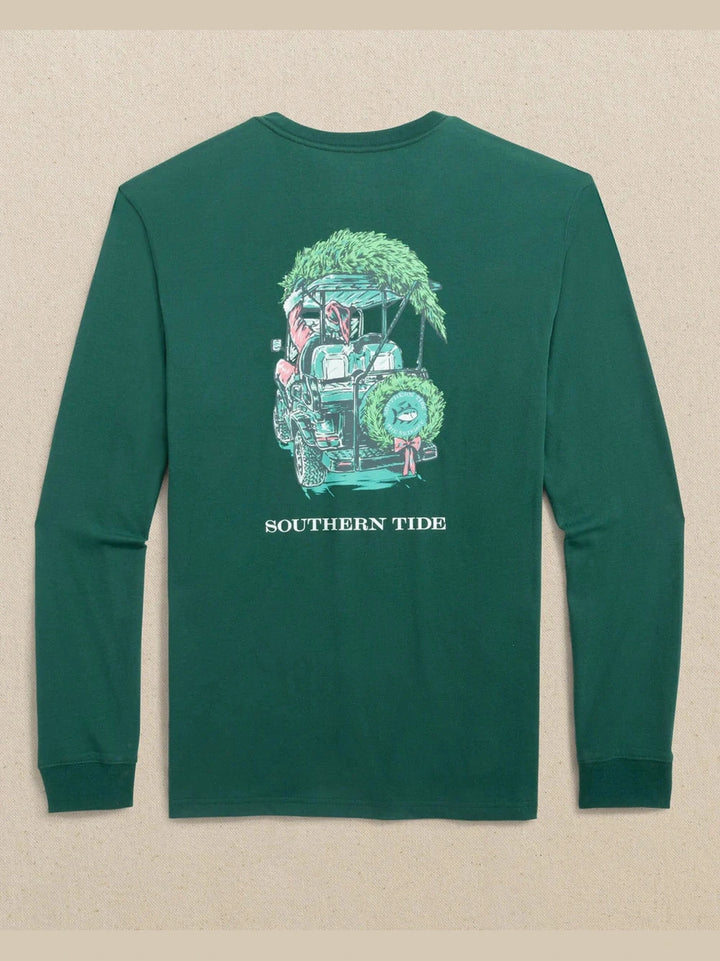 Southern Tide Club Car Santa Long Sleeve T-Shirt