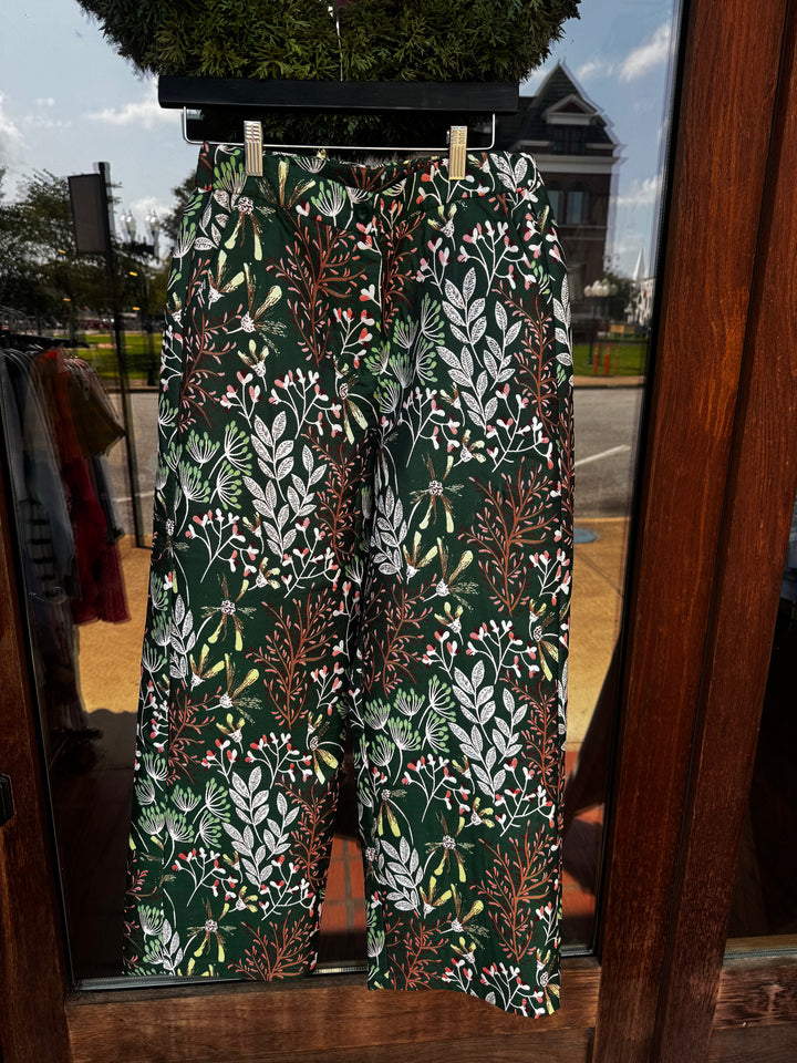 Side Pocket Pants in Evergreen Bloom