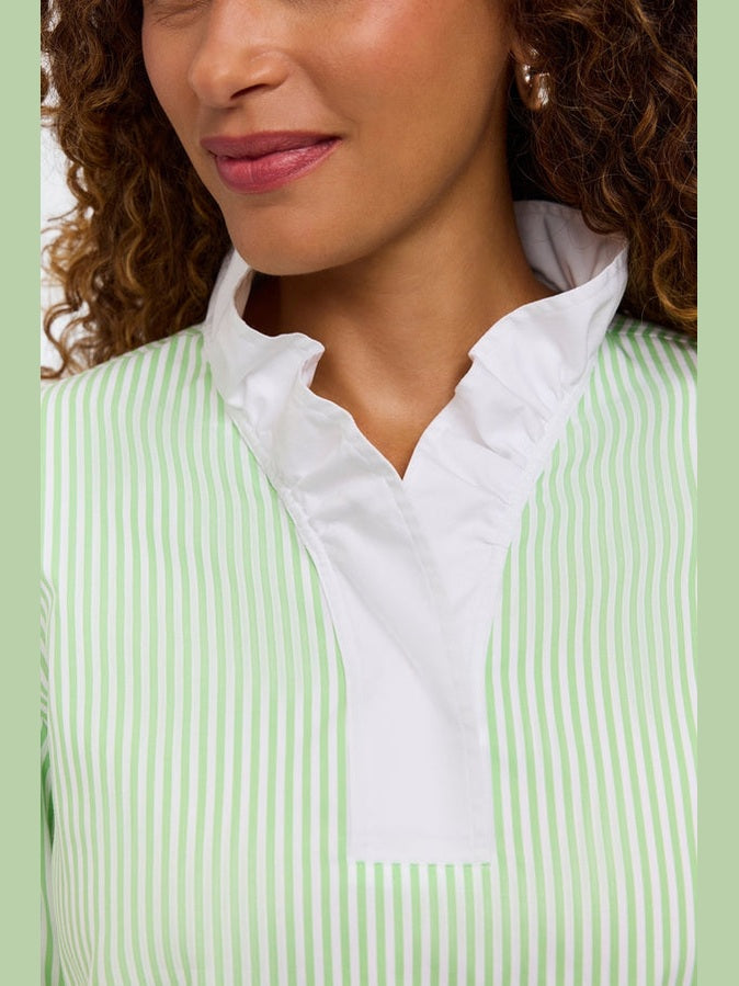 Tammy Popover Top- Mojito Stripe