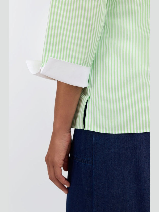 Tammy Popover Top- Mojito Stripe