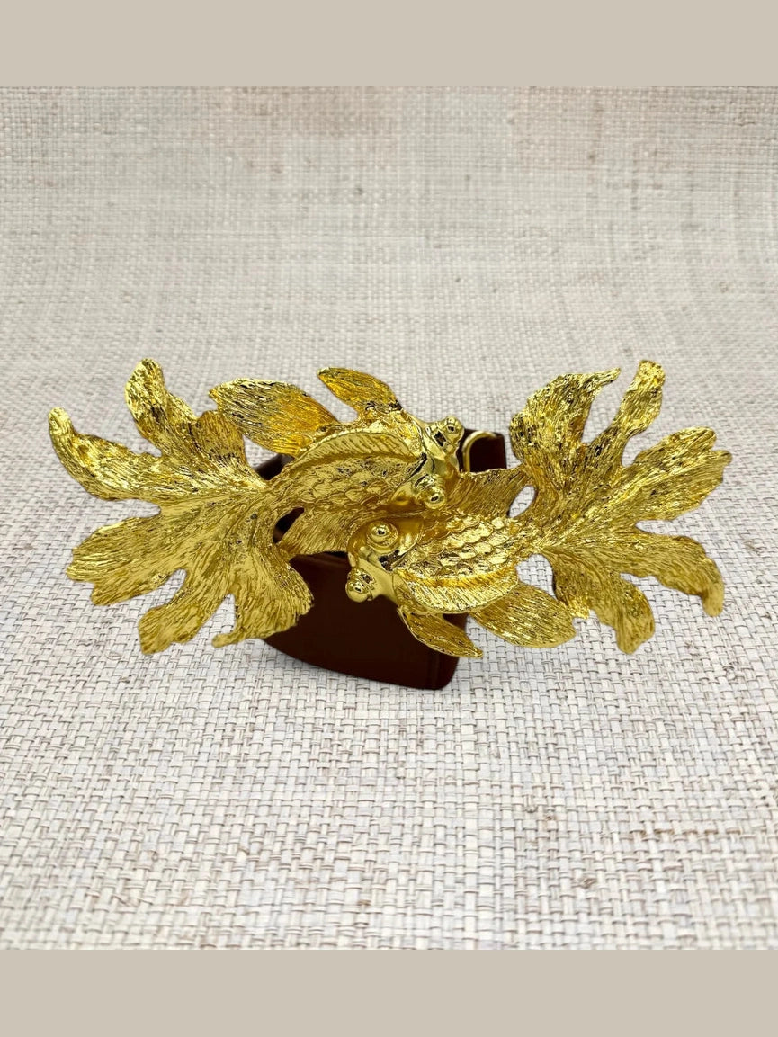 Garland Gold Interchangeable Belt Buckle - Koi Fish