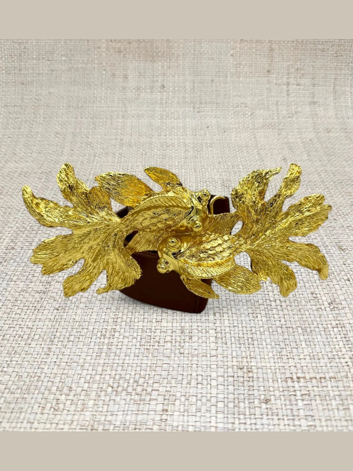 Garland Gold Interchangeable Belt Buckle - Koi Fish