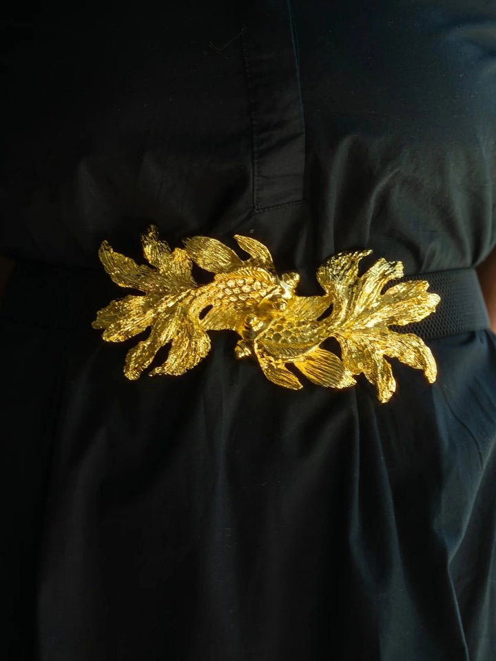 Garland Gold Interchangeable Belt Buckle - Koi Fish
