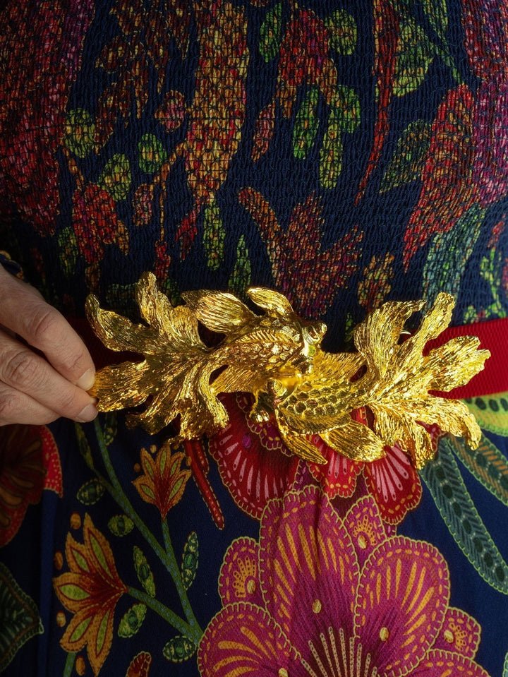 Garland Gold Interchangeable Belt Buckle - Koi Fish