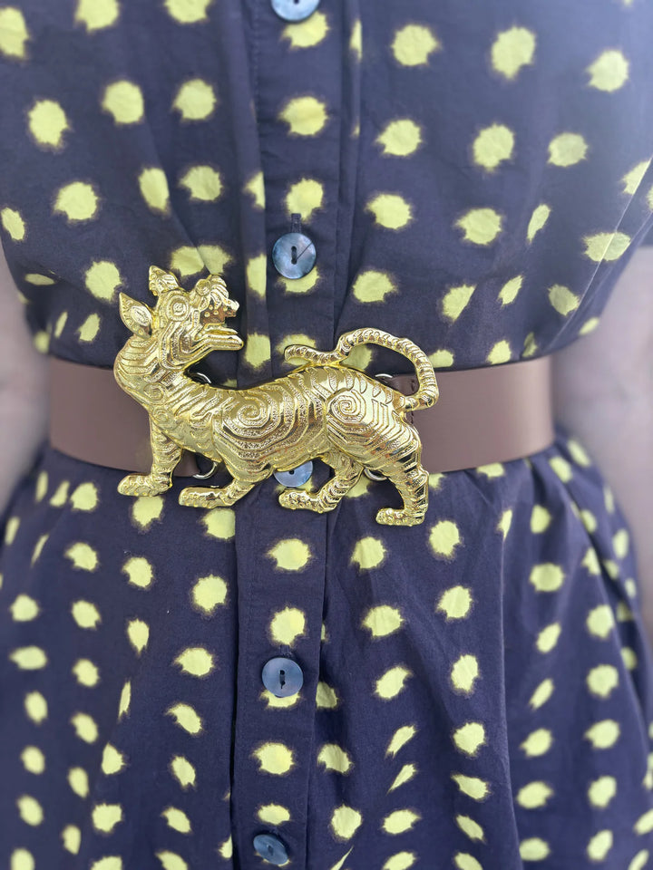 Garland Gold Interchangeable Belt Buckle - Tibet Tiger