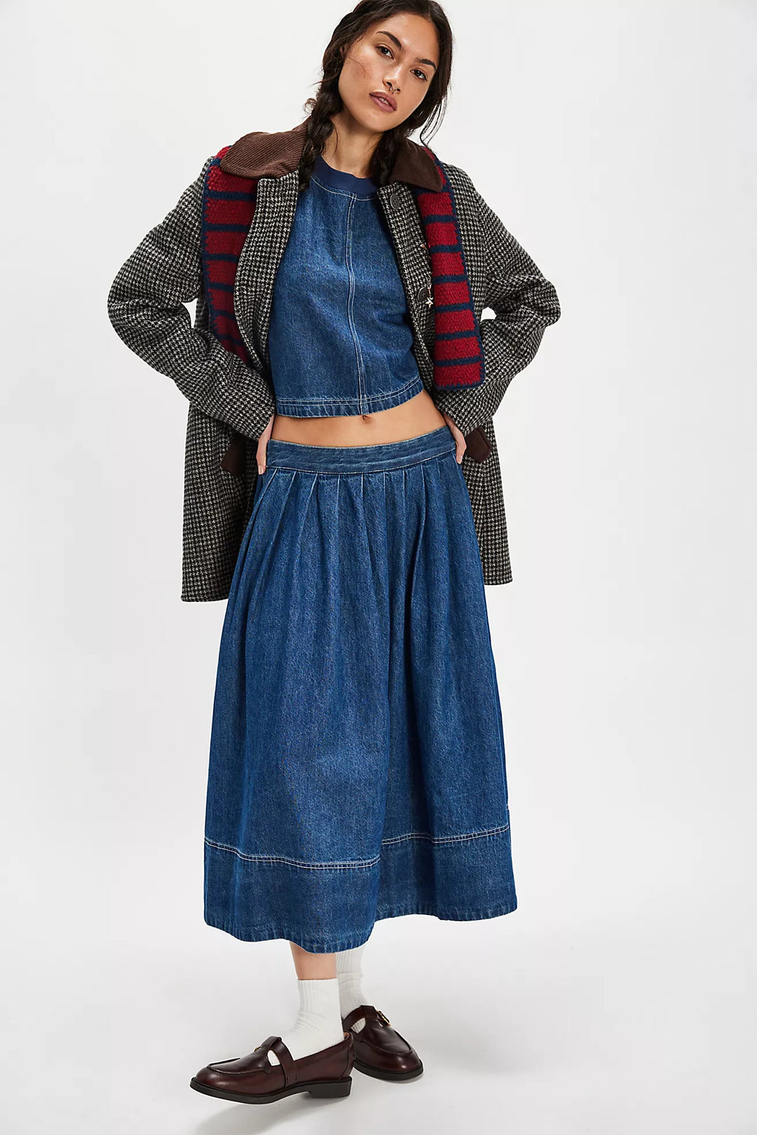 Free People Westley Denim Skirt Set