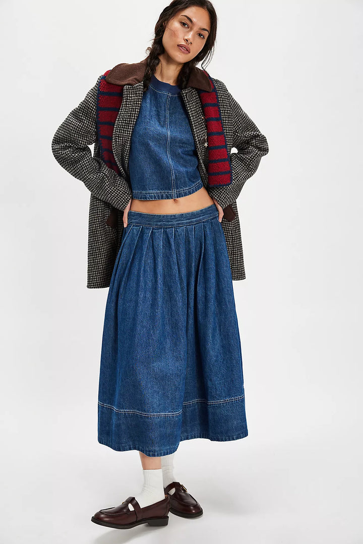 Free People Westley Denim Skirt Set