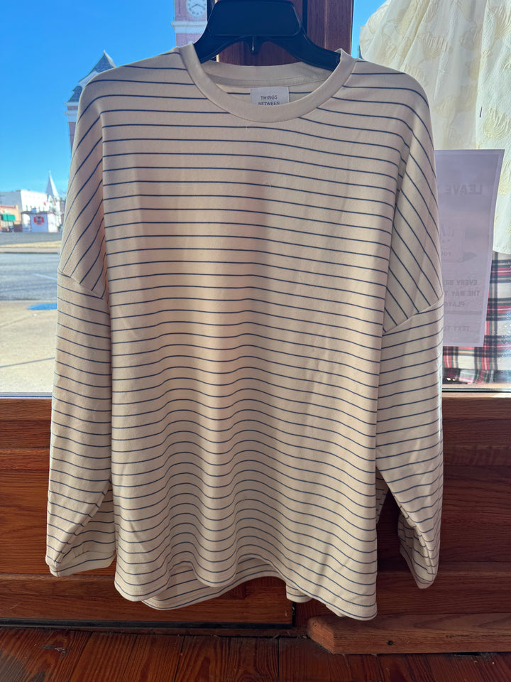 Fleece Stripe Oversized Top