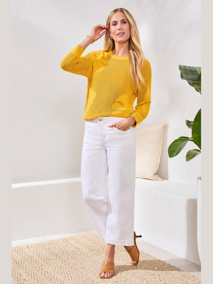 Tribal Audrey Hugging Wide Leg Crop Jean