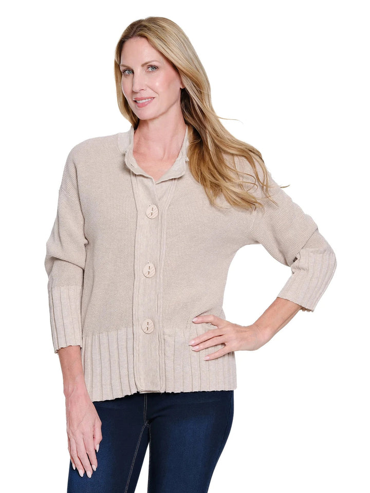 Multiples Button Front Sweater Cardigan