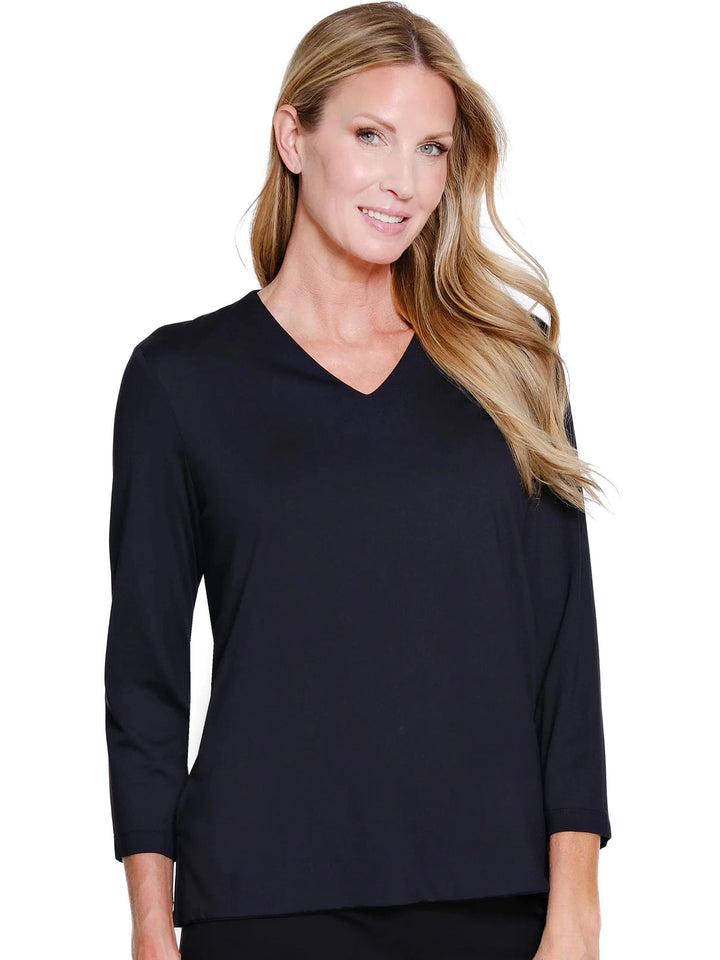Multiples 3/4 Sleeve V-Neck Top