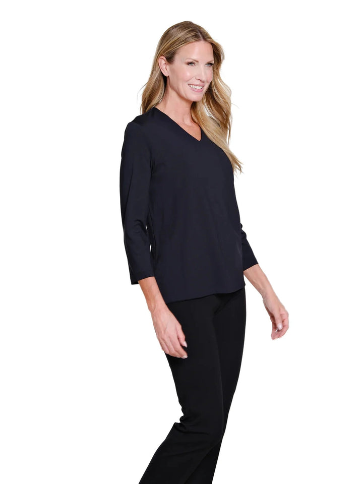 Multiples 3/4 Sleeve V-Neck Top