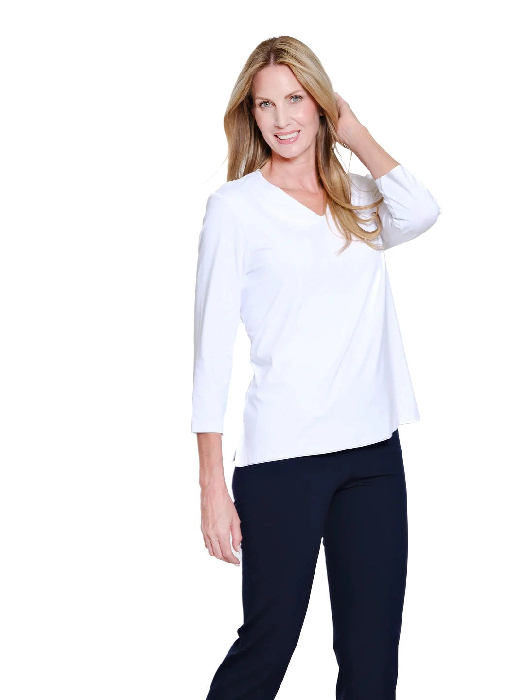 Multiples 3/4 Sleeve V-Neck Top