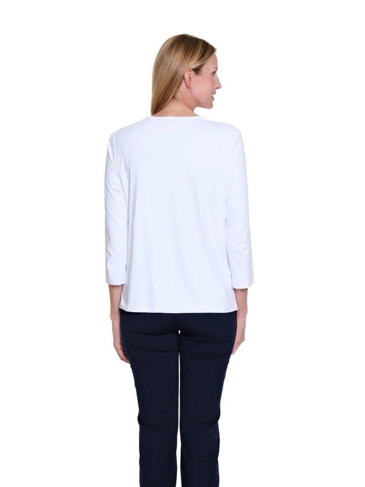 Multiples 3/4 Sleeve V-Neck Top